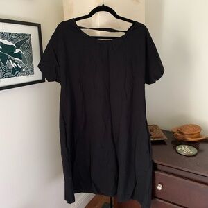 COS black cotton dress with pockets